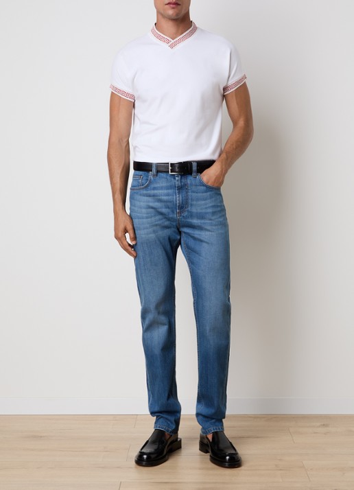 Versace Medusa Grace T-shirt met V-hals - voorkant 5 wit