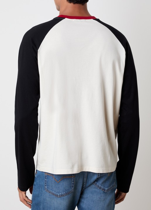 Versace Medusa Moneta longsleeve met logoprint - achterkant gebroken wit