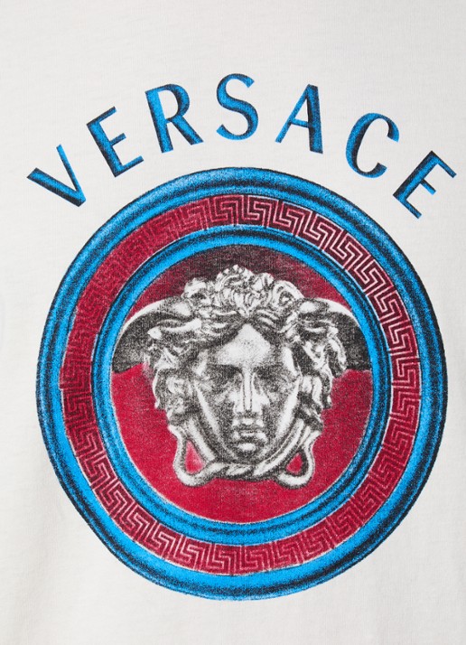 Versace Medusa Moneta longsleeve met logoprint - detail 5 gebroken wit