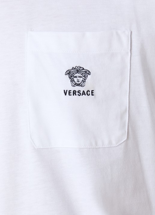 Versace Medusa T-shirt met logoborduring - detail 2 wit