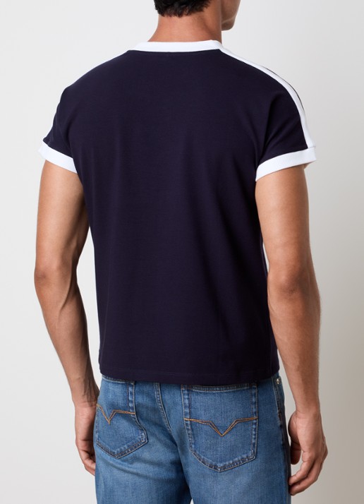 Versace Medusa T-shirt met logoborduring - achterkant 5 donkerblauw