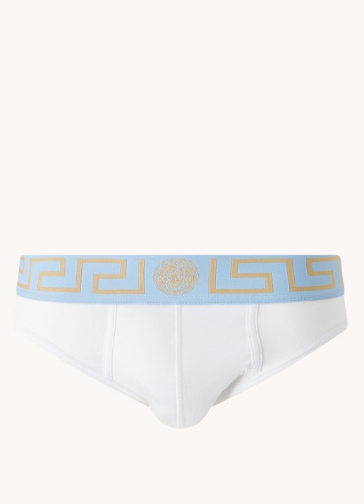 Versace Slip met logoband - voorkant wit