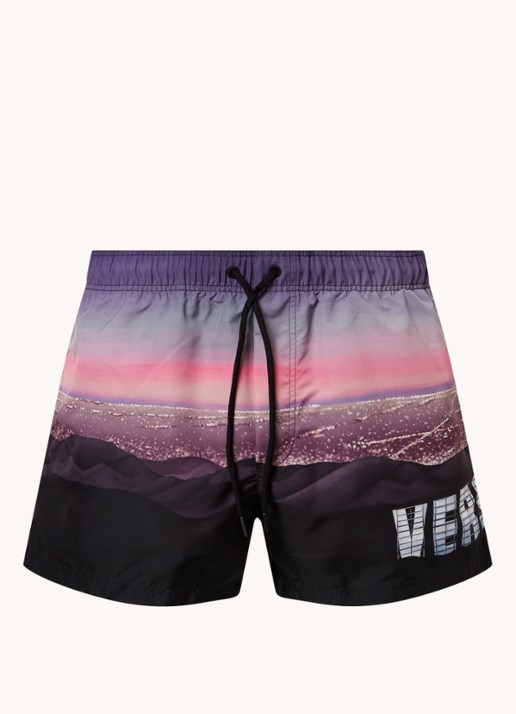 Versace Zwemshorts met print en steekzakken - voorkant 3 paars