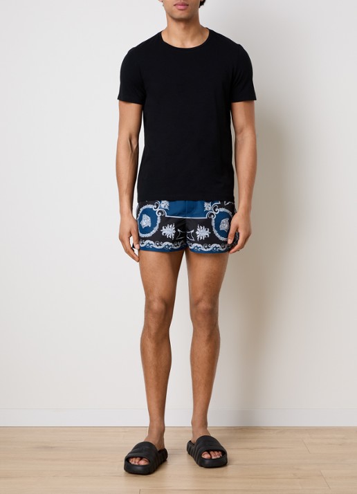 Versace Zwemshorts met print - voorkant 2 kobaltblauw