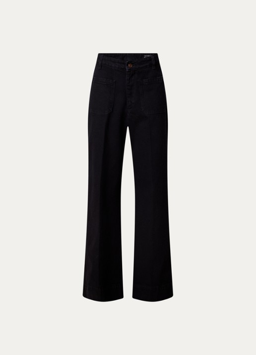 Victoria Beckham Alina high waist wide leg jeans met gekleurde wassing - voorkant zwart