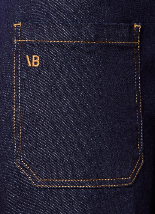 Victoria Beckham Alina Stretch high waist wide leg jeans met donkere wassing - detail 5 indigo