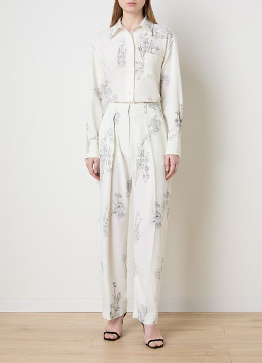 Victoria Beckham Blouse met bloemenprint  - voorkant 2 gebroken wit