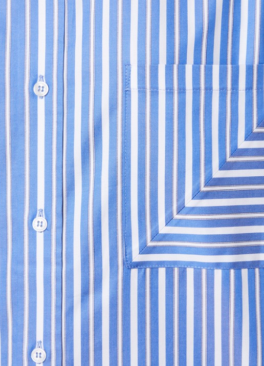 Victoria Beckham Blouse met streepprint en borstzak - detail 2 blauw