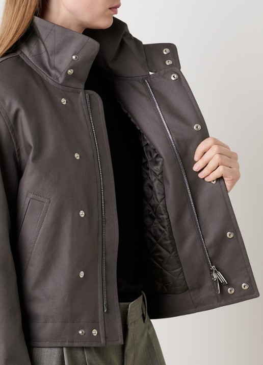 Victoria Beckham Bomberjack met steekzakken - detail 3 taupe