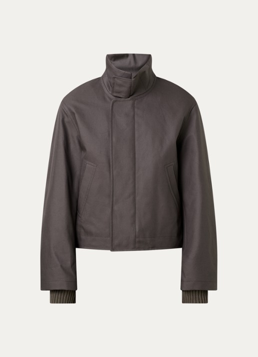 Victoria Beckham Bomberjack met steekzakken - voorkant 5 taupe