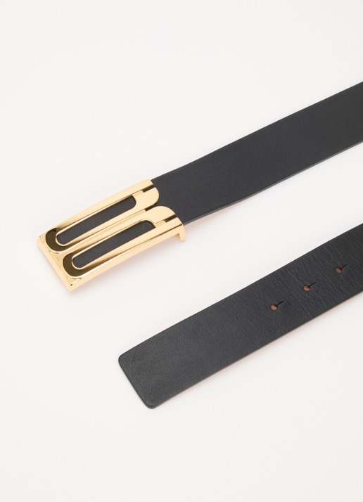 Victoria Beckham Dorian Frame riem van leer  - detail zwart