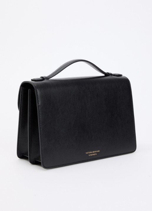 Victoria Beckham Dorian handtas van kalfsleer met afneembare schouderriem  - achterkant 4 zwart