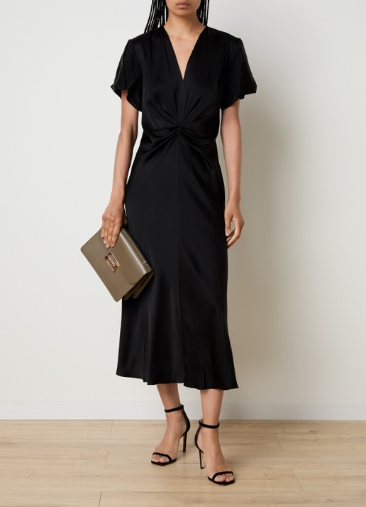 Victoria Beckham Dorian handtas van kalfsleer met afneembare schouderriem - voorkant 2 olijfgroen