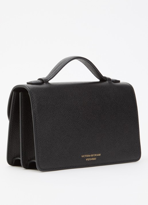 Victoria Beckham Dorian Small handtas van kalfsleer met afneembare schouderriem - achterkant zwart