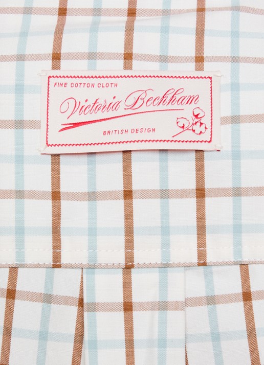 Victoria Beckham Ellys blouse met ruitdessin en borstzak - detail 5 gebroken wit