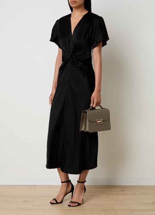 Victoria Beckham Eve midi jurk van satijn met gedrapeerd detail