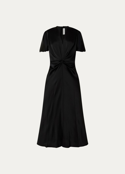 Victoria Beckham Eve midi jurk van satijn met gedrapeerd detail