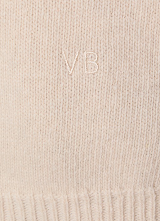 Victoria Beckham Fijngebreide trui in kasjmierblend  - detail 5 beige