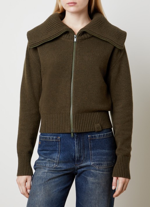 Victoria Beckham Fijngebreide vest in lamswolblend