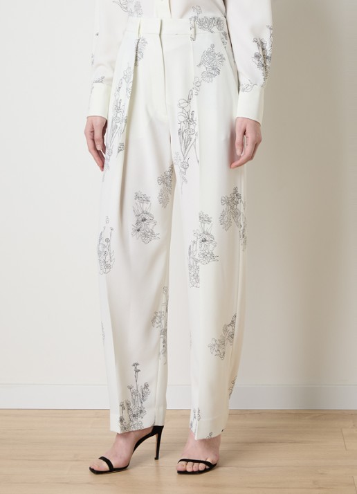 Victoria Beckham High waist tapered fit pantalon met bloemenprint