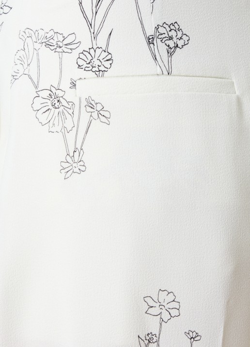 Victoria Beckham High waist tapered fit pantalon met bloemenprint - detail 5 gebroken wit