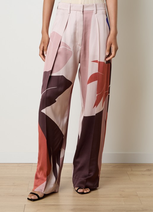 Victoria Beckham High waist wide fit broek met print