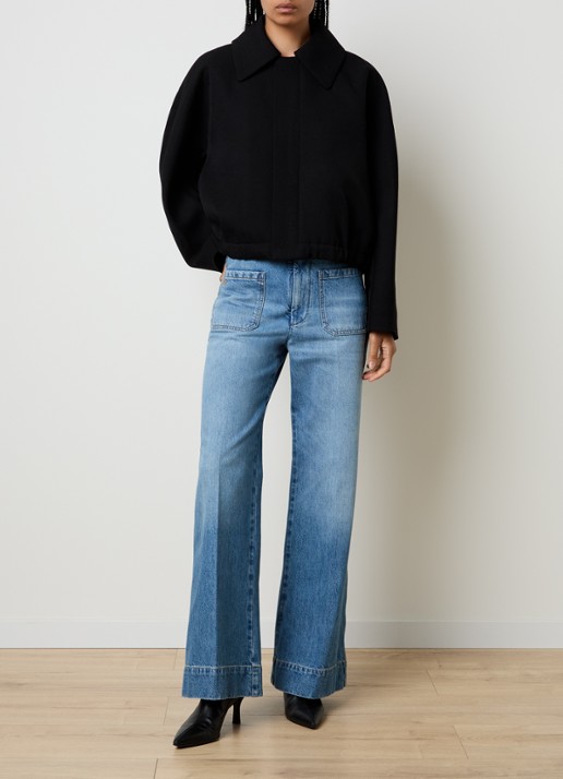 Victoria Beckham Jack van wol met steekzakken - voorkant 6 zwart
