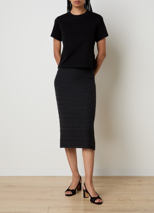 Victoria Beckham Jamie T-shirt met ronde hals - voorkant 3 zwart