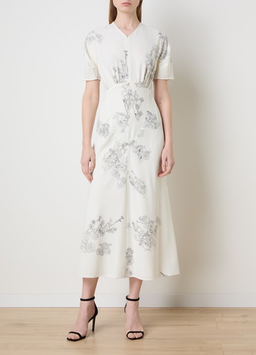 Victoria Beckham Maxi jurk met bloemenprint en V-hals