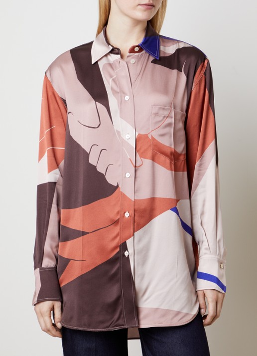 Victoria Beckham Remi blouse van satijn met print