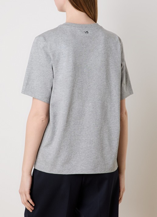 Victoria Beckham Slogan T-shirt met ronde hals - achterkant grijs