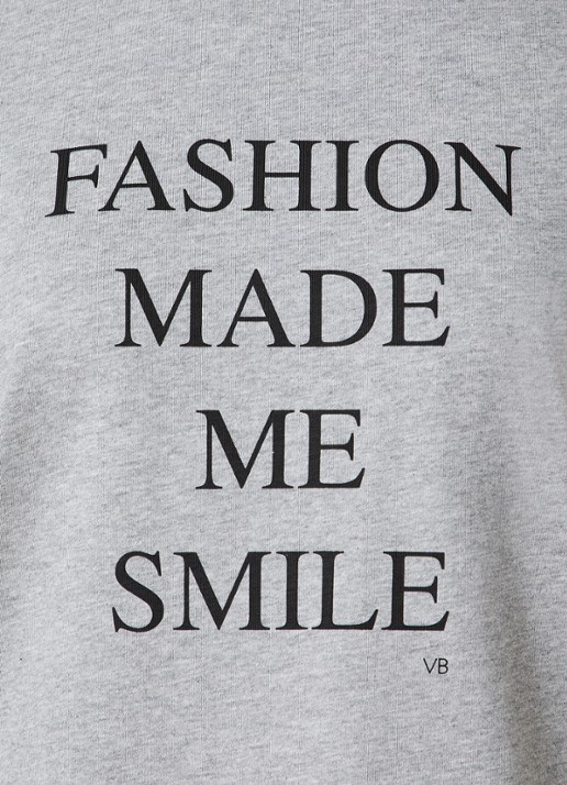Victoria Beckham Slogan T-shirt met ronde hals - detail 3 grijs