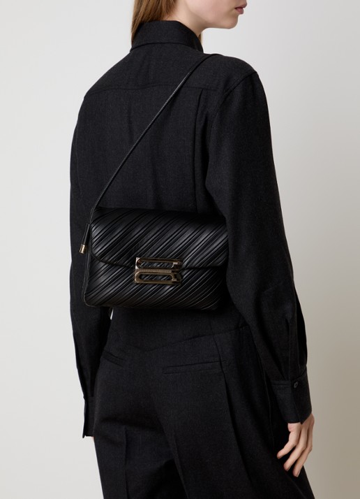 Victoria Beckham Soft Dorian schoudertas van kalfsleer - voorkant 2 zwart