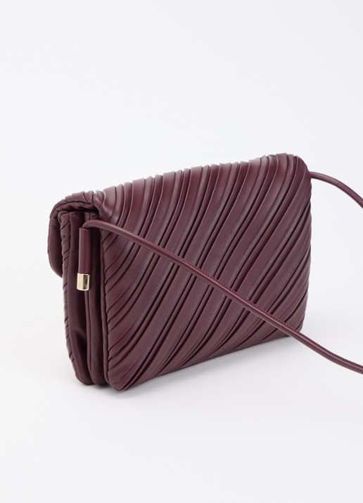 Victoria Beckham Soft Dorian schoudertas van kalfsleer - achterkant bordeauxrood