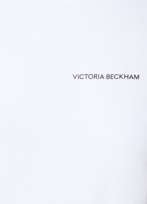 Victoria Beckham T-shirt met logo  - detail 2 wit