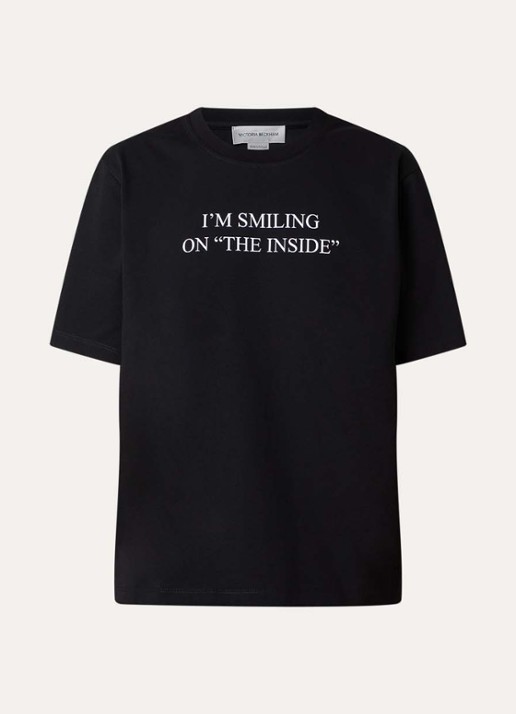 Victoria Beckham T-shirt met print  - voorkant 2 zwart
