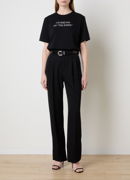 Victoria Beckham T-shirt met print  - voorkant 3 zwart