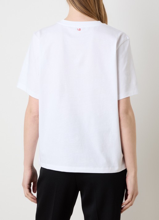 Victoria Beckham T-shirt met print  - achterkant wit