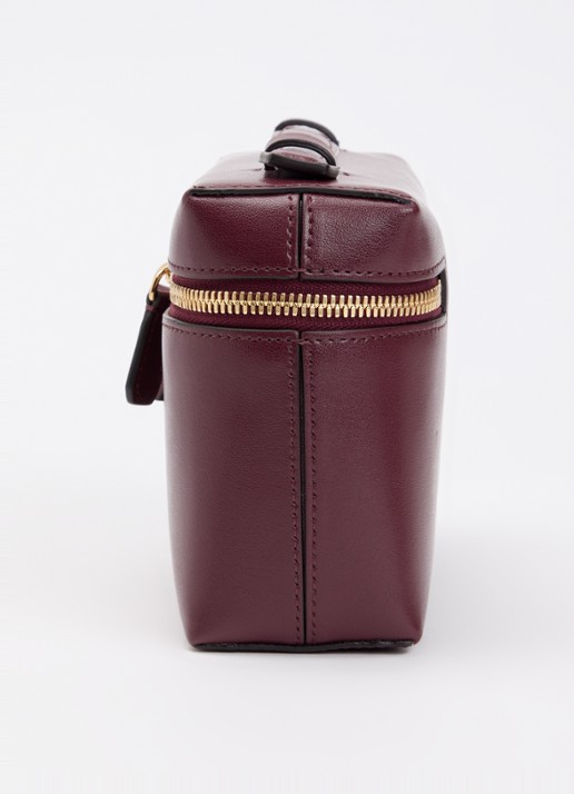 Victoria Beckham Vanity crossbody tas van leer  - detail 2 bordeauxrood