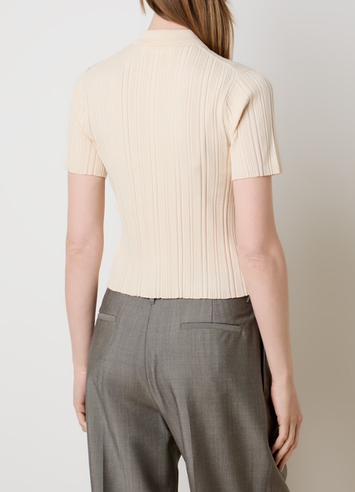 Victoria Beckham Vest met ribstructuur - achterkant creme