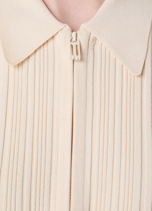 Victoria Beckham Vest met ribstructuur - detail 3 creme