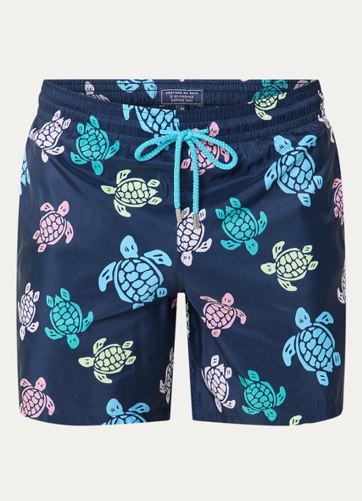 Vilebrequin Mahina zwemshorts met print  - voorkant 3 donkerblauw