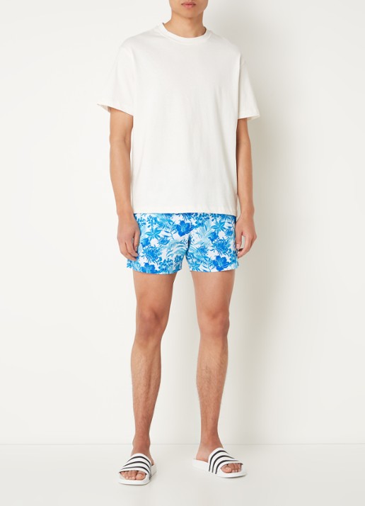 Vilebrequin Moorise zwemshorts met bloemenprint en steekzakken - voorkant 3 blauw