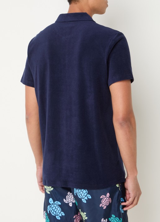 Vilebrequin Regular fit polo van badstof met logo - achterkant 2 donkerblauw