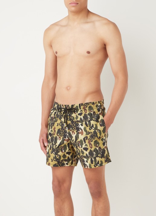 Vilebrequin Zwemshorts met camouflage print - voorkant 3 bronsgroen