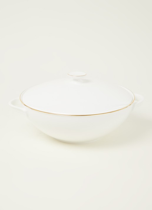 Villeroy & Boch Anmut Gold terrine met deksel 26 cm - voorkant 3 gebroken wit