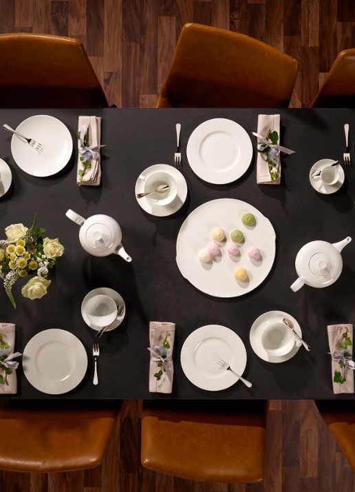 Villeroy & Boch Anmut ontbijtbord 22 cm - voorkant gebroken wit