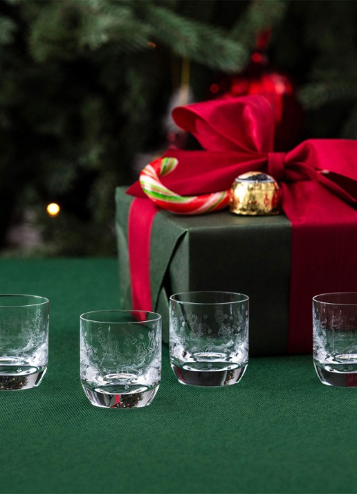Villeroy & Boch Annual Christmas shotglas set van 4 - voorkant 2 transparant