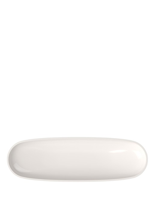Villeroy & Boch Artesano Original fruitschaal van porselein 55 x 17 cm - voorkant 3 gebroken wit