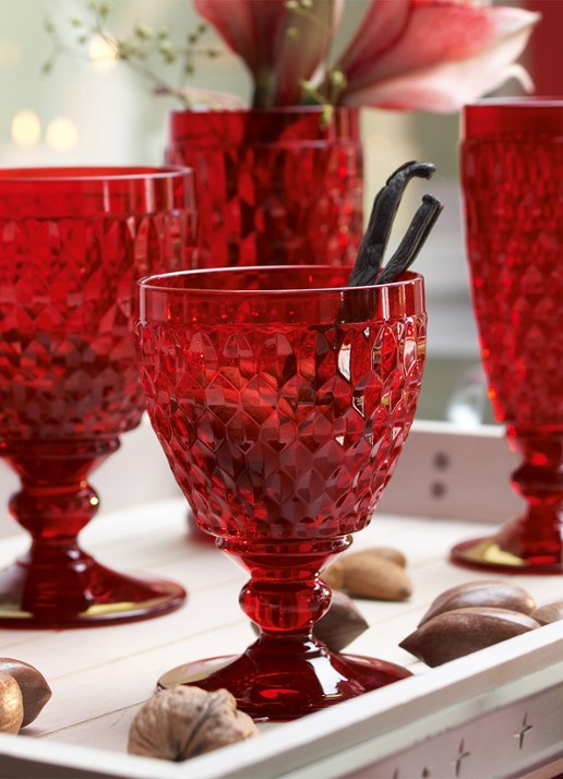 Villeroy & Boch Boston wijnglas 23 cl - voorkant 2 steenrood